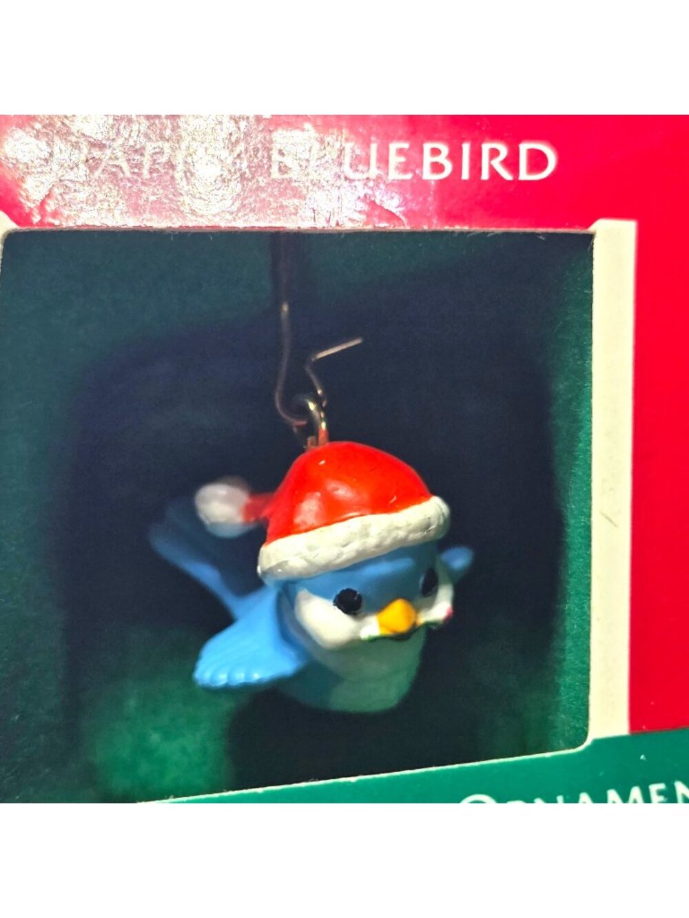 Happy Bluebird Hallmark Keepsake Miniature Ornament Santa Hat Christmas
